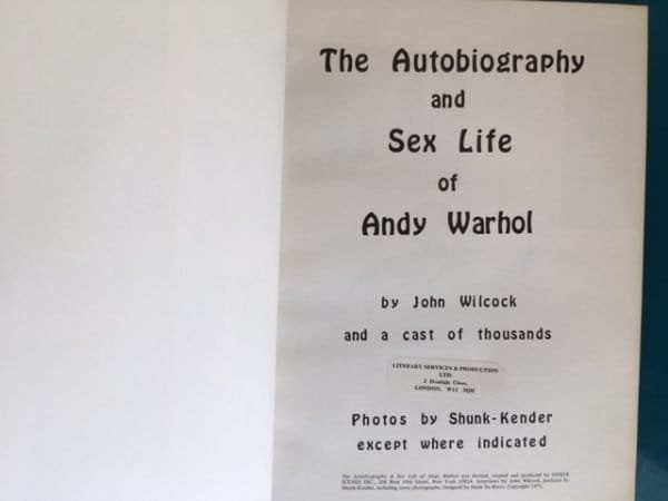 The Autobiography & Sex Life of Andy Warhol - Image 6