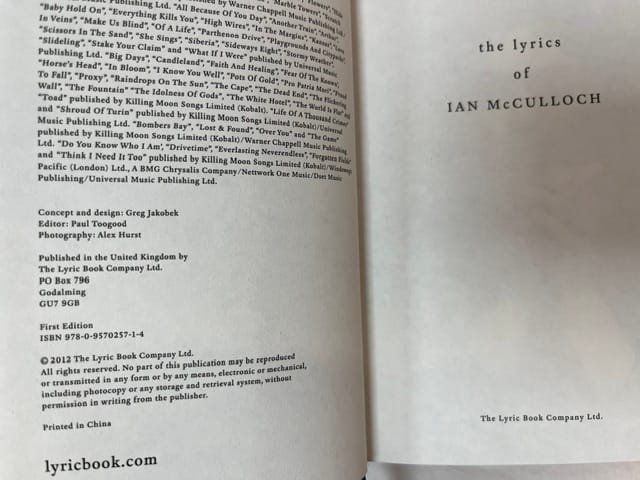 The Lyrics of Ian McCulloch - Image 4